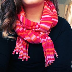 Old navy orange & pink striped soft fleece scarf